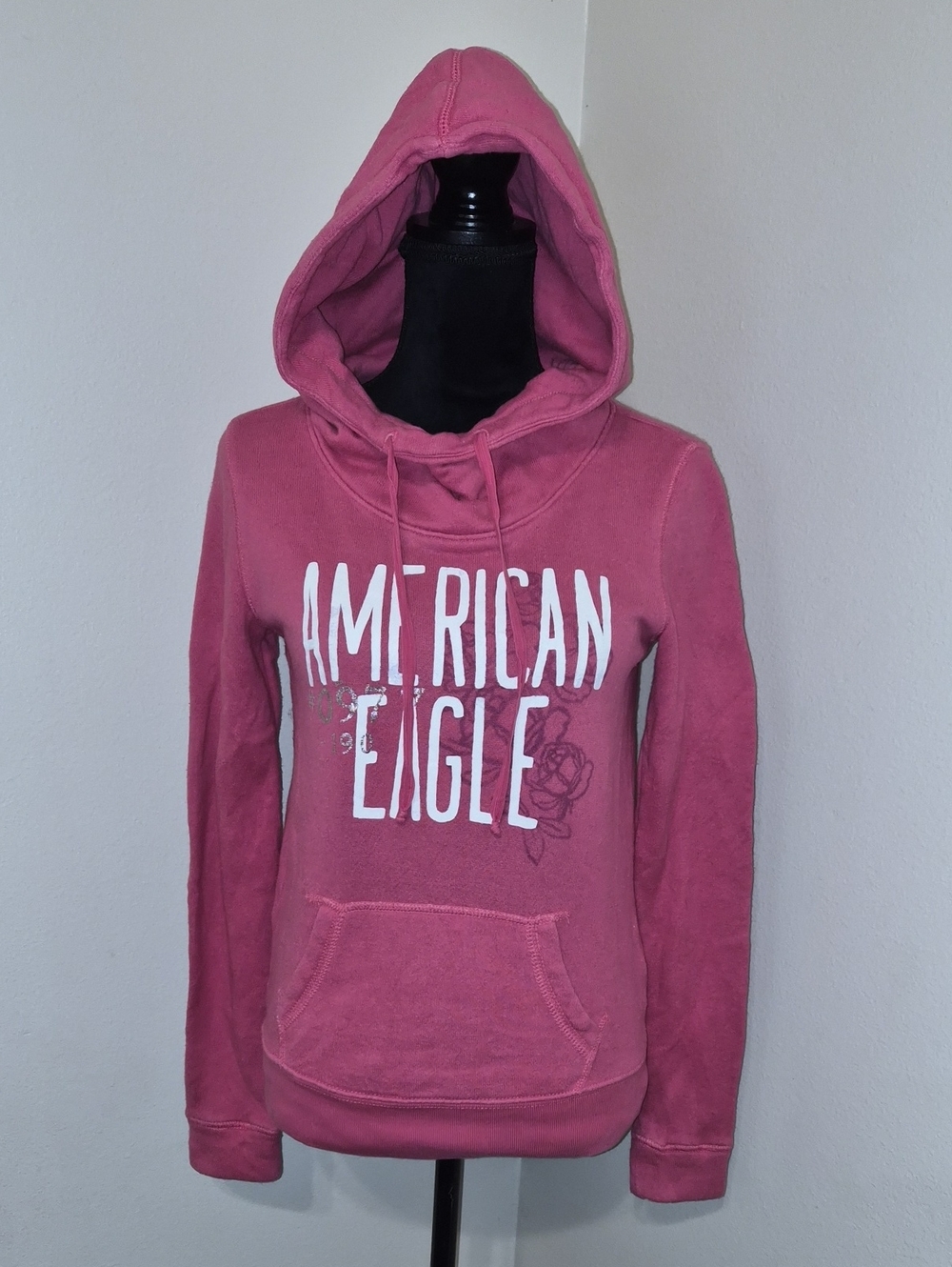 American Eagle Outfitters Rose Pink Pullover Hoodie with Front Logo